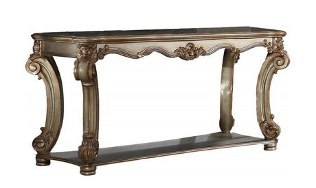 Acme Vendome Sofa Table in Gold Patina 83002 - Furniture World