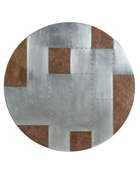 Brancaster Retro Brown Top Grain Leather & Aluminum Bar Table - Furniture World
