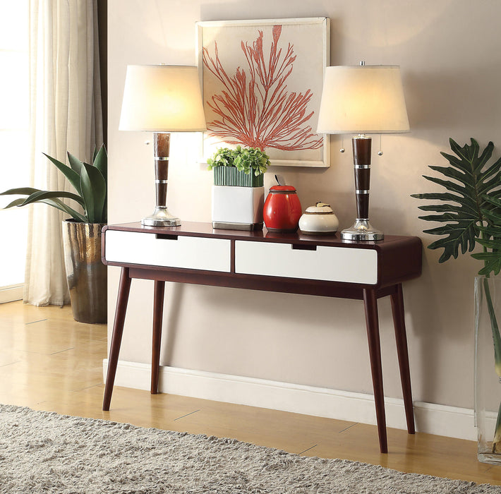 Christa Espresso & White Sofa Table - Furniture World