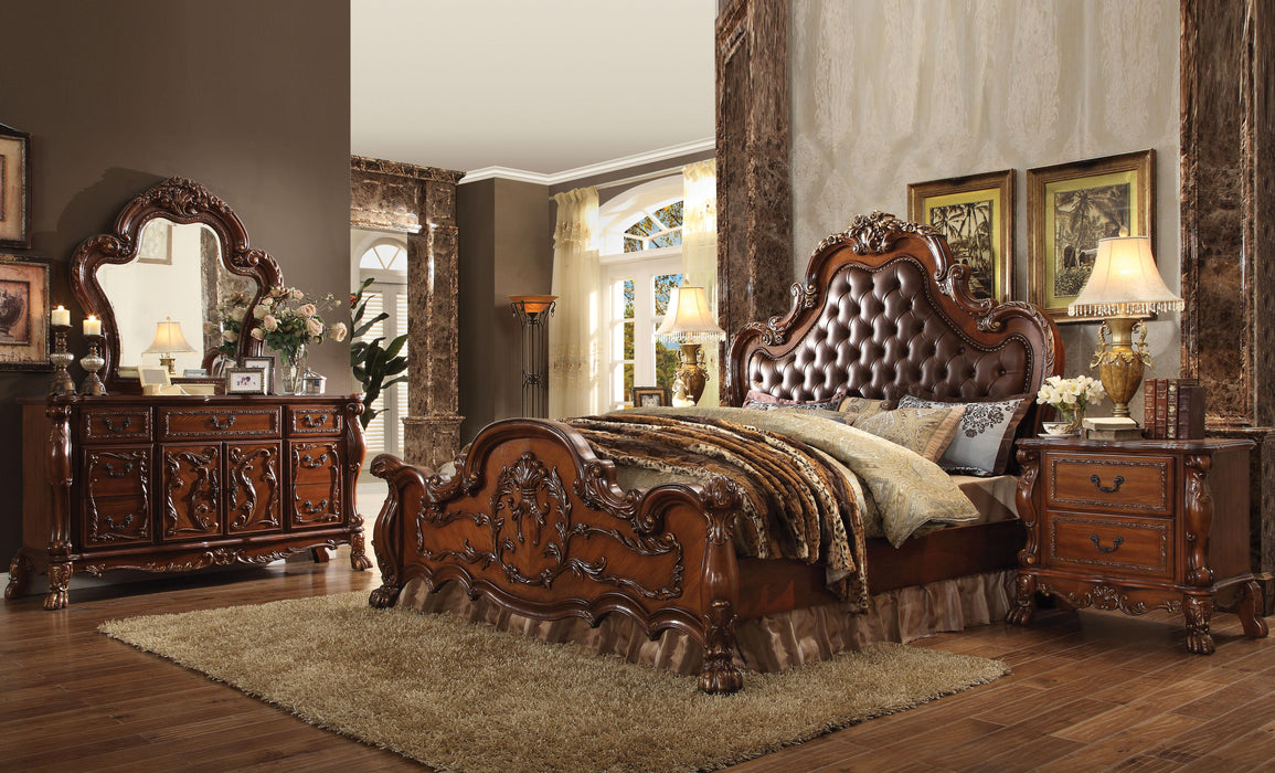 Dresden PU & Cherry Oak Eastern King Bed - Furniture World