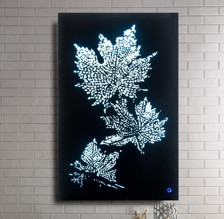 Hadrias Smoky Glass & Faux Crystal Wall Art (LED) - Furniture World