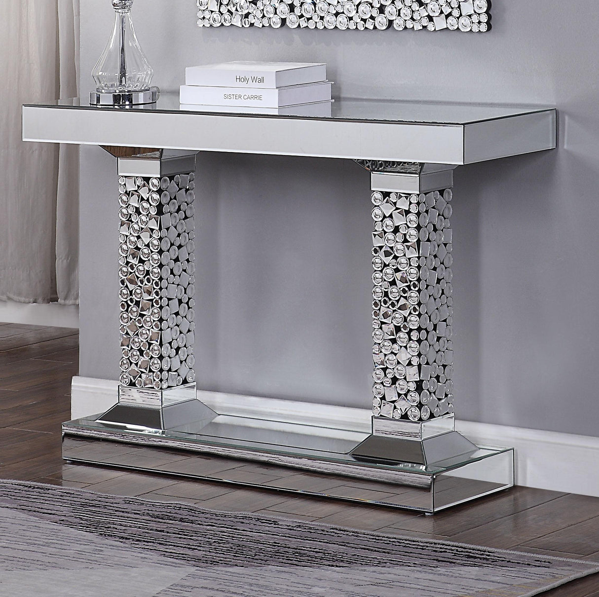 Kachina Mirrored & Faux Gems Console Table - Furniture World