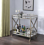 Kristensen Antique Gold & Mirror Serving Cart - Furniture World