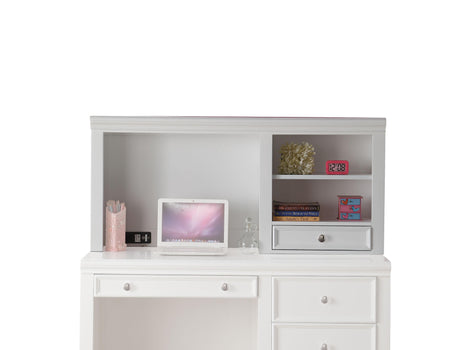Lacey White Computer Hutch - Furniture World