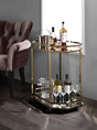 Lacole Champagne & Mirror Serving Cart - Furniture World
