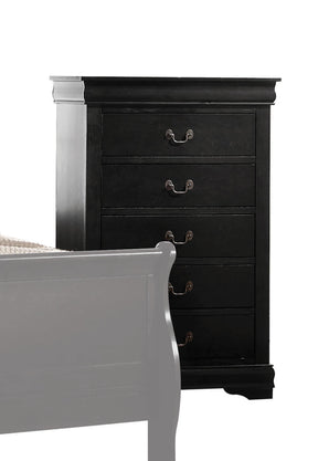 Louis Philippe Black Chest - Furniture World