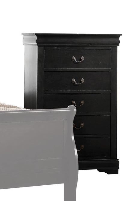 Louis Philippe Black Chest - Furniture World