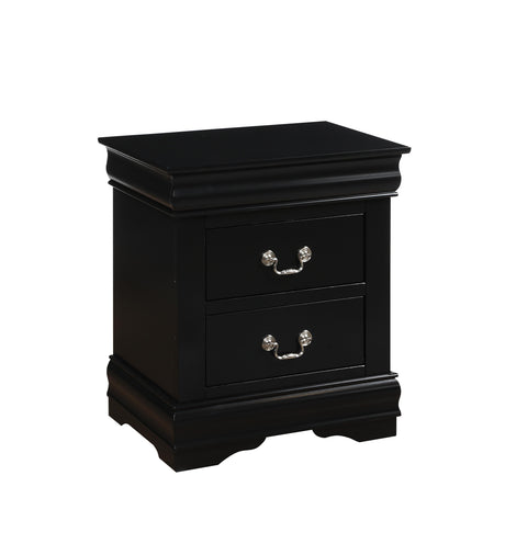 Louis Philippe Black Nightstand - Furniture World