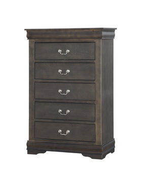 Louis Philippe Dark Gray Chest - Furniture World