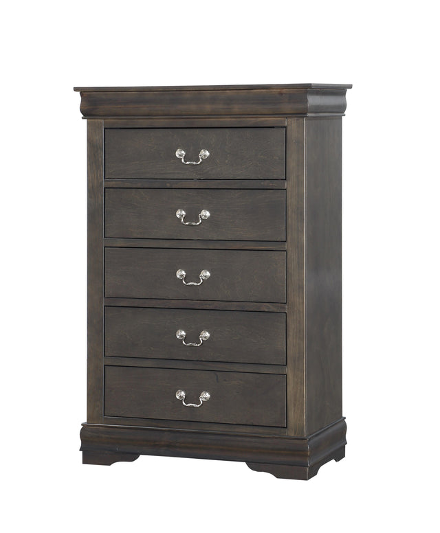 Louis Philippe Dark Gray Chest - Furniture World