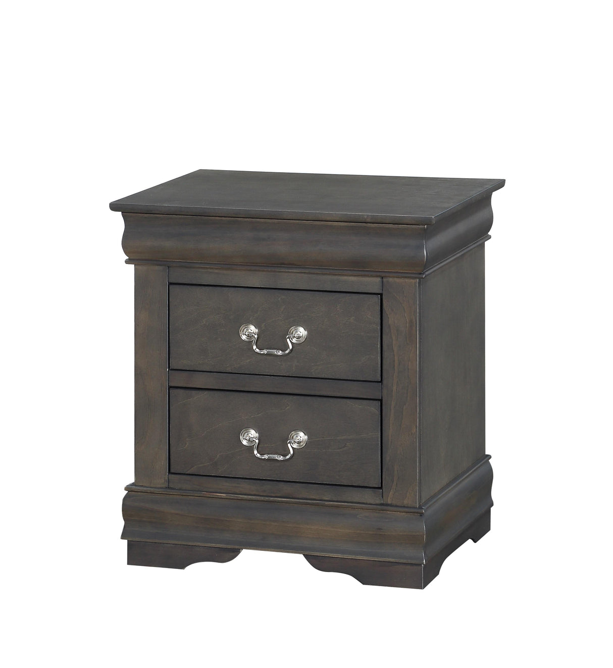 Louis Philippe Dark Gray Nightstand - Furniture World