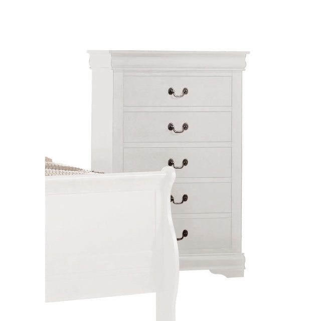 Louis Philippe White Chest - Furniture World