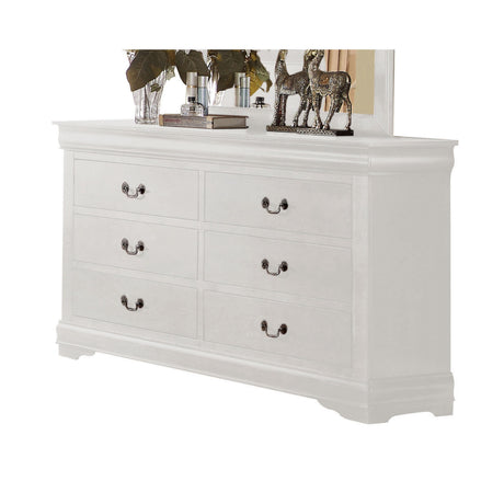 Louis Philippe White Dresser - Furniture World