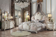 Picardy Fabric & Antique Pearl Queen Bed - Furniture World