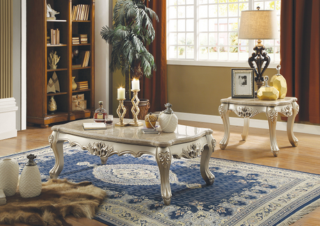 Ranita Marble & Champagne Coffee Table - Furniture World