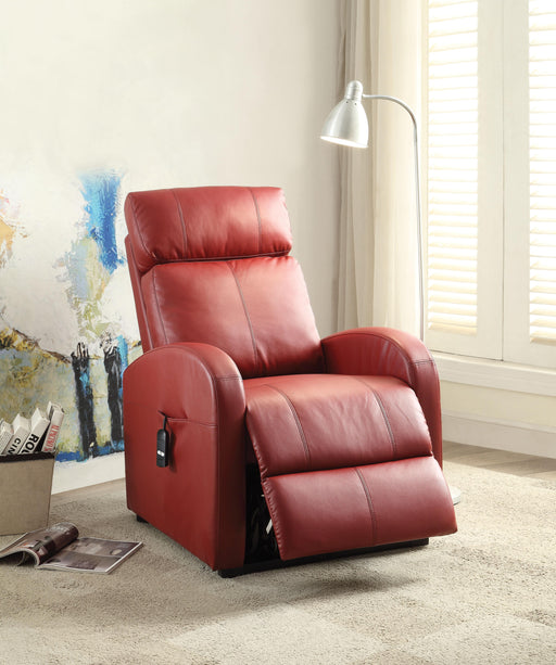 Ricardo Red PU Recliner w/Power Lift - Furniture World