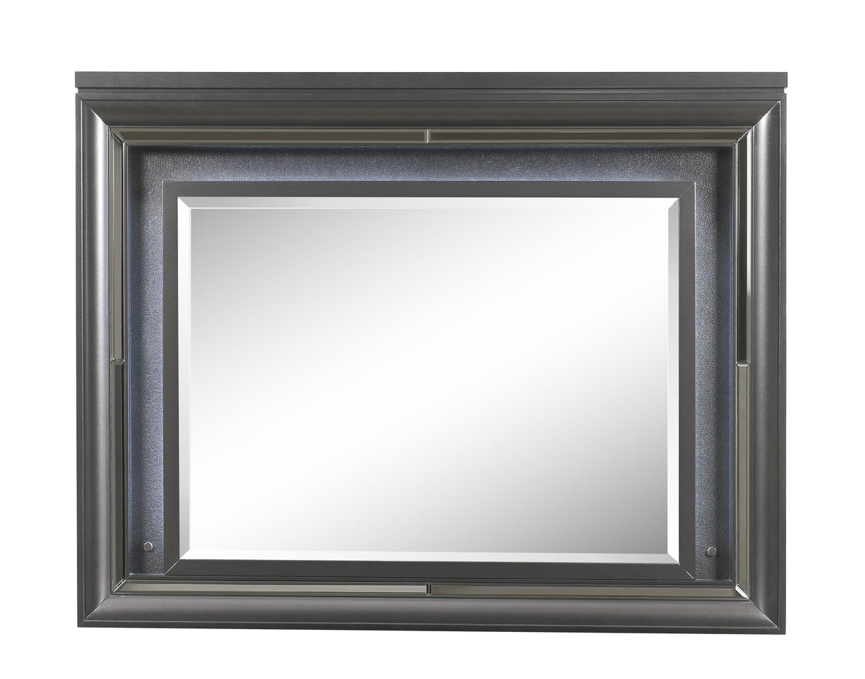 Sawyer Metallic Gray Mirror (LED) - Furniture World