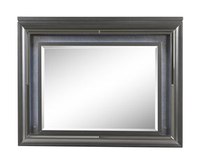 Sawyer Metallic Gray Mirror (LED) - Furniture World