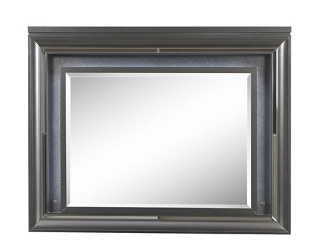 Sawyer Metallic Gray Mirror (LED) - Furniture World