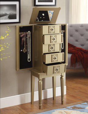 Tammy Gold Jewelry Armoire - Furniture World