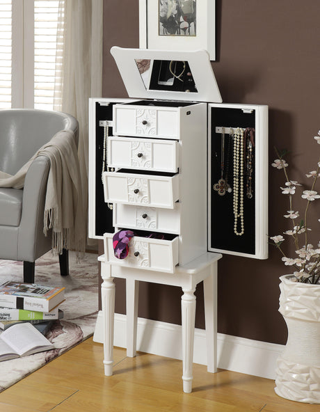 Tammy White Jewelry Armoire - Furniture World