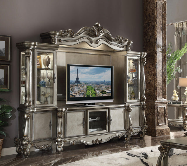 Versailles Antique Platinum TV Stand - Furniture World