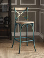 Zaire Antique Turquoise & Antique Oak Bar Chair (1Pc) - Furniture World