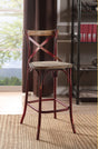 Zaire Antique Red & Antique Oak Bar Chair (1Pc) - Furniture World