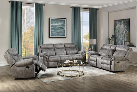 Zubaida 2-Tone Gray Velvet Sofa (Glider & Motion) - Furniture World