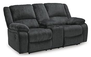 Draycoll Reclining Loveseat with Console - Furniture World