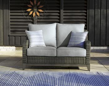 Elite Park Outdoor Loveseat, Lounge Chairs and Cocktail Table - Furniture World