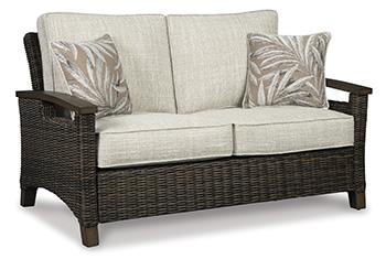 Paradise Trail Outdoor Loveseat, Lounge Chairs and Fire Pit Table - Furniture World