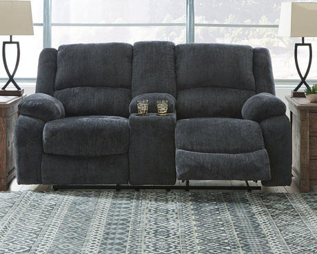 Draycoll Reclining Loveseat with Console - Furniture World