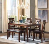 Bennox Dining Table and Chairs with Bench (Set of 6) - Furniture World