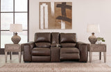 Alessandro Power Reclining Loveseat with Console - Furniture World
