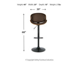 Bellatier Adjustable Height Bar Stool - Furniture World