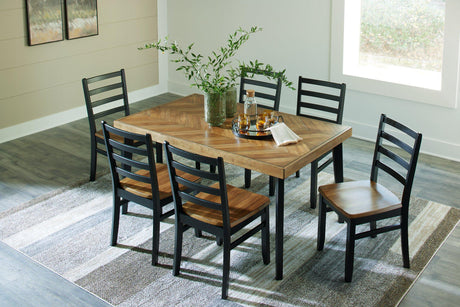 Blondon Dining Table and 6 Chairs (Set of 7) - Furniture World