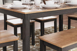 Gesthaven Dining Table with 4 Chairs and Bench (Set of 6) - Furniture World