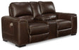 Alessandro Power Reclining Loveseat with Console - Furniture World