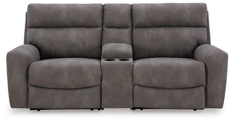 Next-Gen DuraPella Power Reclining Sectional Loveseat with Console - Furniture World