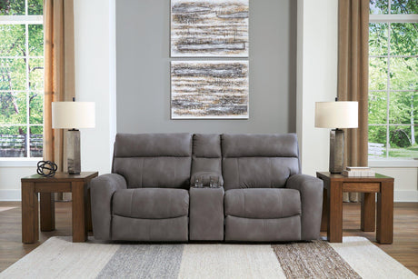 Next-Gen DuraPella Power Reclining Sectional Loveseat with Console - Furniture World