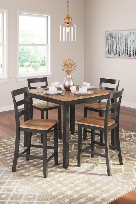 Gesthaven Counter Height Dining Table and 4 Barstools (Set of 5) - Furniture World