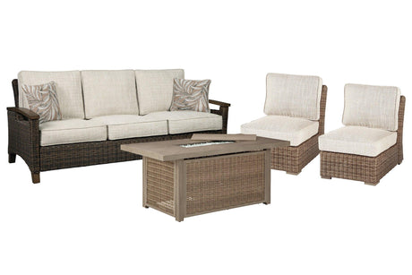Beachcroft Outdoor Sofa, Lounge Chairs and Fire Pit - Furniture World