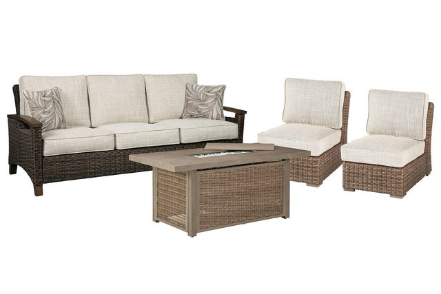 Beachcroft Outdoor Sofa, Lounge Chairs and Fire Pit - Furniture World