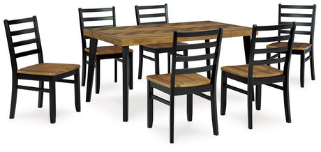 Blondon Dining Table and 6 Chairs (Set of 7) - Furniture World