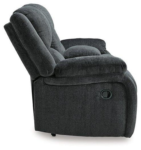 Draycoll Reclining Loveseat with Console - Furniture World