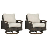 Paradise Trail Outdoor Loveseat, Lounge Chairs and Fire Pit Table - Furniture World