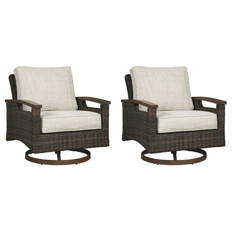 Paradise Trail Outdoor Loveseat, Lounge Chairs and Fire Pit Table - Furniture World