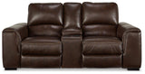 Alessandro Power Reclining Loveseat with Console - Furniture World