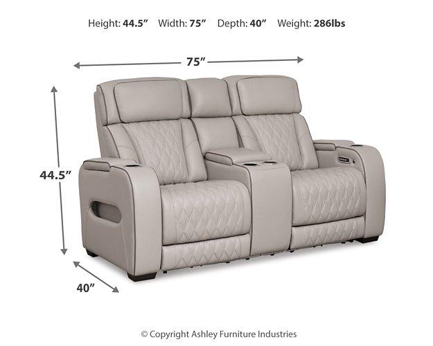 Boyington Power Reclining Loveseat with Console - Furniture World